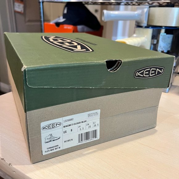 KEEN Terradora Mid Flex Waterproof Hiking Trail Boots Women's Magnet/Cloud Blue - Picture 13 of 16